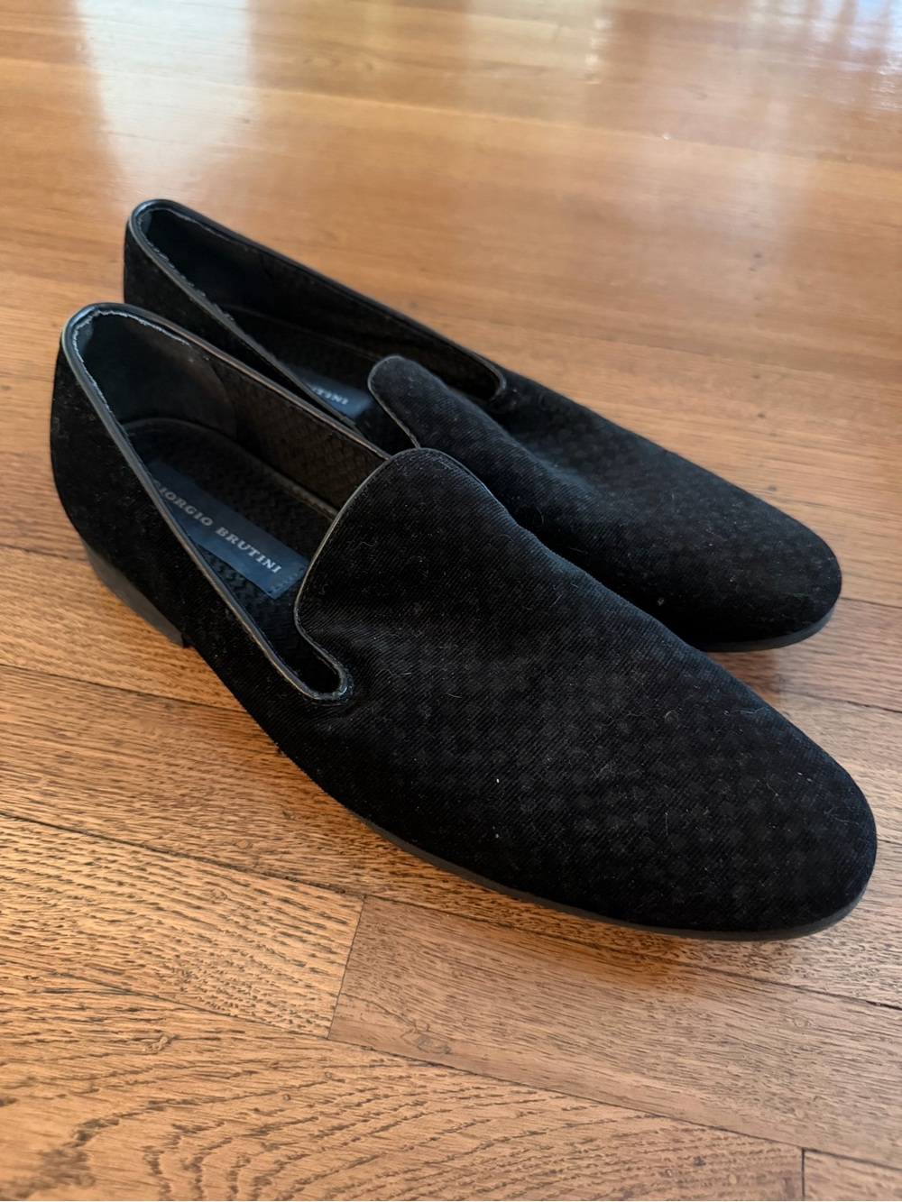 Giorgio Brutini Black Velvet Slip-On Loafers